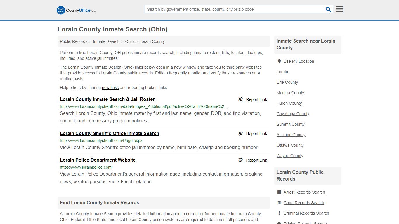 Inmate Search - Lorain County, OH (Inmate Rosters & Locators)